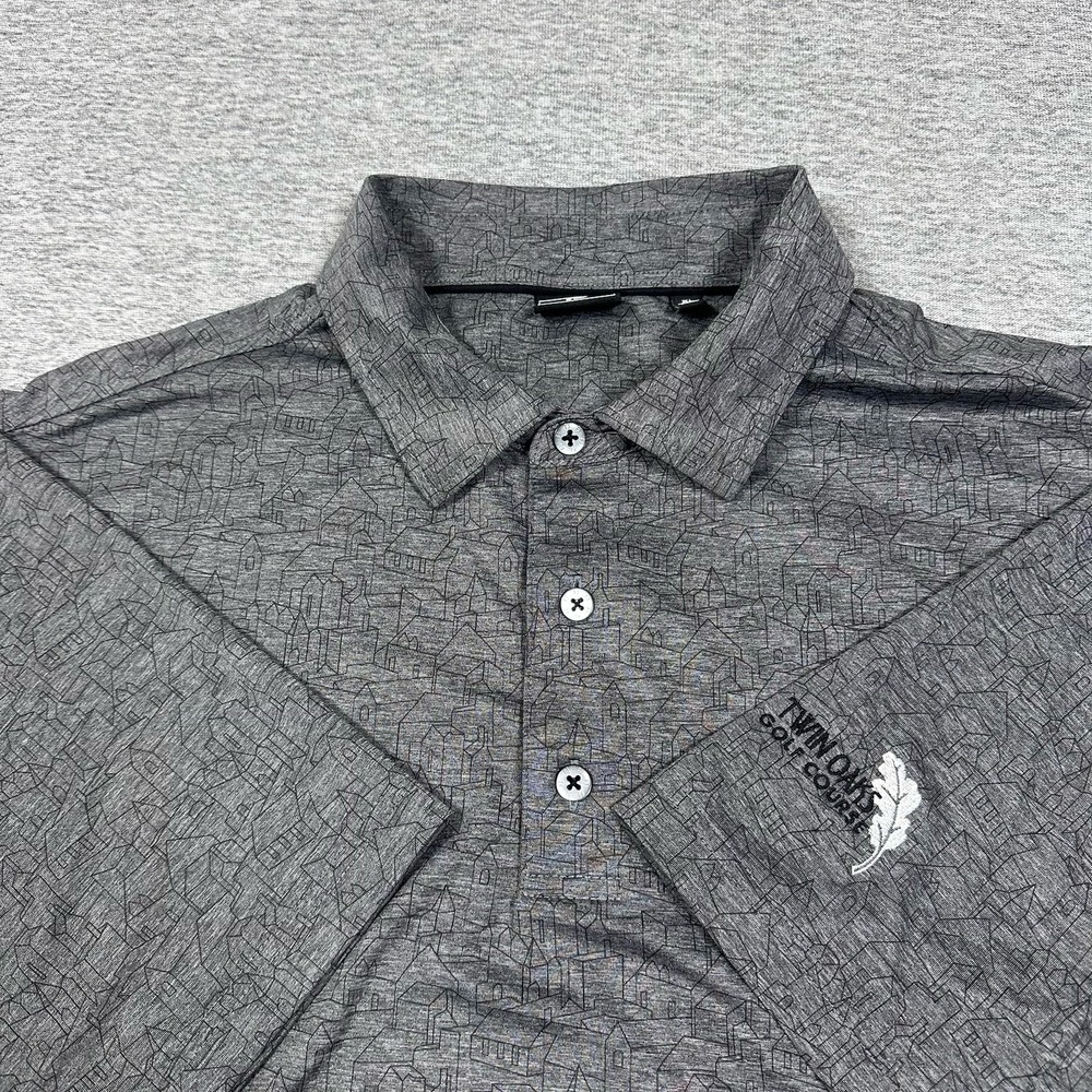Footjoy Polo Shirt Mens Size XL Gray House Town Performance Stretch Golf Preppy